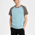 thumbnail image 2 of SAWOBUUN Boys Athletic Performance T-Shirt Kids Quick Dry Raglan Sleeve Crewneck Tee Breathable Color Block Active Top for Sports Running, 2 of 6