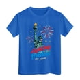 thumbnail image 4 of TOWED22 Girls Summer Patriotic Shirts 4th of July American Flag Tee Tops Casual T-Shirts for Kids(Blue,5-6 Y), 4 of 5