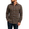 thumbnail image 3 of SAWOBUUN Men's Plaid Flannel Shirt Long Sleeve Button Down Casual Soft Brushed Checkered Shacket, 3 of 8