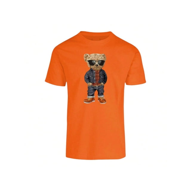 Playera De Oso Fashion Ropa Para Hombre Color Anaranjado Talla Mediana Marca Emil SaEs