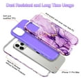thumbnail image 2 of CASEFIV for iPhone 11 Pro Max Case 6.5 inch,Marble Pattern 3 in 1 Heavy Duty Shockproof Full Body Hard PC+Soft Silicone Drop Protective Women Girls Cover for iPhone 11 Pro Max,Drift Sand/Purple, 2 of 7