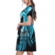 thumbnail image 2 of Disketp Blue Full Moon Wolf para Vestido de Manga Corta para Mujeres, Vestidos de Verano para Mujeres, Casual y Holgado para la Playa, 2 of 6