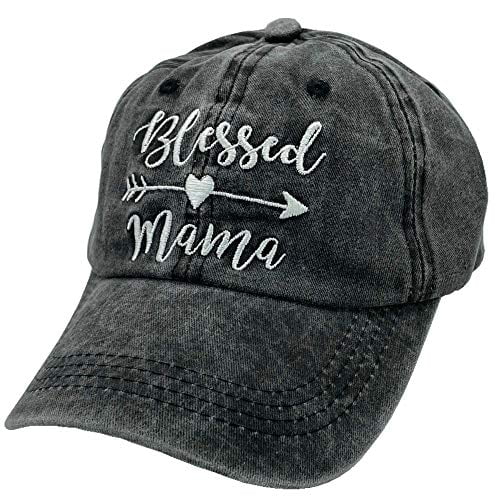 Waldeal Women's Adjustable Distressed Blessed Faith Hat Vintage Washed Baseball Cap 
