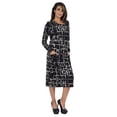 thumbnail image 2 of Bimba Printed Long Bodycon Dress With Pockets For Women Full Sleeves Dress Midi Dress, 2 of 7