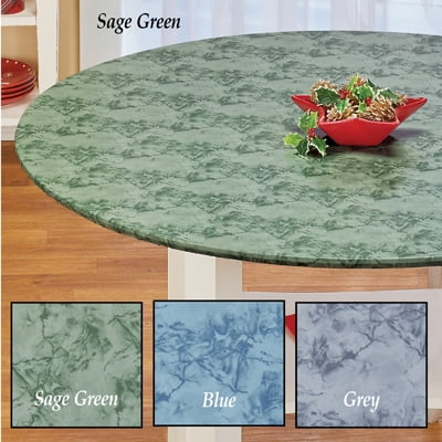 Fitted Elastic Round Tablecloth Marble Pattern No Slip Vinyl Soft Flannel Backing Grey 60 Com Fitted Elastic Round Tablecloth Marble, Round Plastic Tablecloths With Elastic