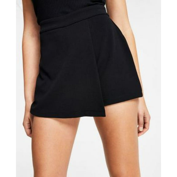 MSRP $60 Bar III Women Trendy Plus Size Faux-Wrap Shorts Black Size 3X