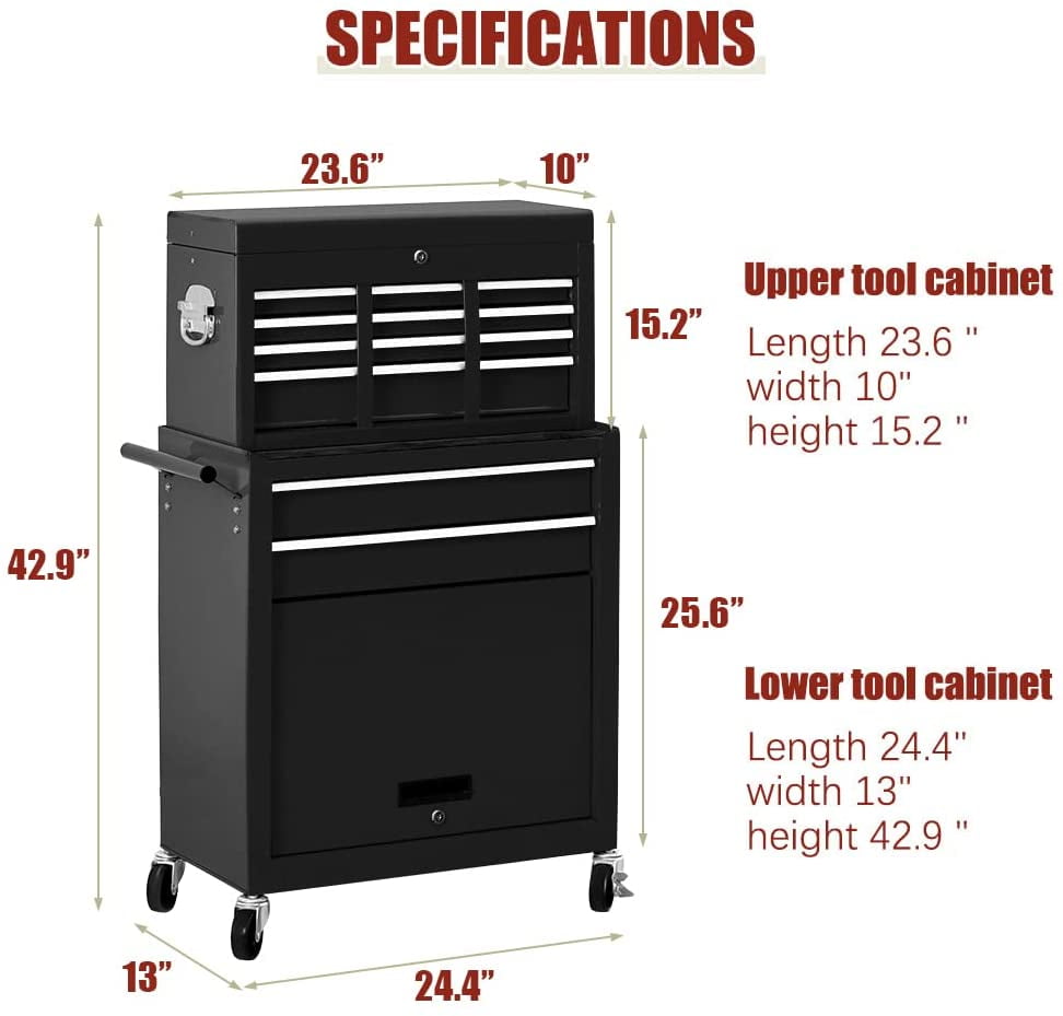 Miniyam 8-Drawer Detachable Storage Tool Boxe & Organizer with Large Cabinet