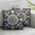 thumbnail image 3 of BANET Blue Floral Pillow Covers Set of 2 Blue Flower Ethnic Print Decorative Throw Pillows Bohemian Outdoor PillowCase Farmhouse Cushion Covers Couch Sofa Bed Decor 22x22in, 3 of 7