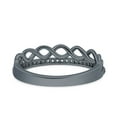 thumbnail image 3 of Black Tone, Simulated Cubic Zirconia Size-9 Half Eternity Infinity Twisted Shank Wedding Ring Band 925 Sterling Silver, 3 of 7