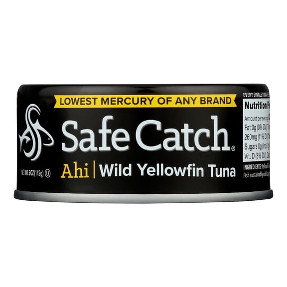 SAFECATCH Sustainably Caught Ahi Tuna with Low Mercury, 5 OZ, Case of 6