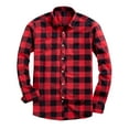 thumbnail image 2 of UVEASISHA Men's Flannel Shirts Regular Fit Casual Button Down Shirt Lightweight Plaid Shirts Long Sleeve Shacket Jacket Red S, 2 of 4