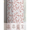 thumbnail image 6 of Christmas Candy Cane Sheer Curtains 63 inches Long, Striped Candy Winter Abstract Light Filtering Sheer Window Curtains Rod Pocket Voile Drapes for Bedroom Living Room, 2 Panels 52"W x 63"L, 6 of 7