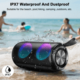 thumbnail image 6 of Portable Bluetooth Speaker, Bluetooth 5.3 Wireless Speaker, IPX7 Waterproof Outdoor Speaker, 24W Loud Stereo Sound, 12H Playtime, 7 Colorful RGB Lights for Outdoor/Home/Party, Gift Ideas, 6 of 7