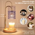 thumbnail image 3 of HAIDOLIANG Purple Glass Candle Warmer Lamp with Timer & Dimmer, Adjustable Height Electric Wax Warmer for Scented Candles, Gifts for Women, 3 of 6