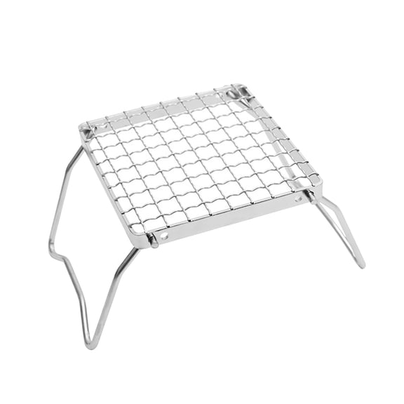 XKHBDL Camp Grill with Foldable Legs-Stainless Steel Grill Grate for Gas Stove-Ultralight mini Campfire Stand-Portable Grill Grid for Camping/Hiking/Picnic/Traveling/Fishing