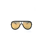 Fendi F Arm Oversized Aviator Black Rim Orange Mirrored Lens Sunglasses
