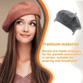 thumbnail image 6 of QJUHUNG Women Beret Korean Style Polyester Artist Hat Autumn Winter Beautiful Caps Breathable Headwear Party Apparel Stylish Clothing, 6 of 6