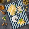 thumbnail image 5 of Navy Cutting Board, Chevron Twisty Pattern in Nautical Style Tones Ocean Sea Life Cottage House Design, Decorative Tempered Glass Cutting and Serving Board, Large Size, Indigo White, by Ambesonne, 5 of 5