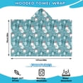 thumbnail image 2 of Blue Christmas Polar Bear Pattern Hooded Bath Towel，50"x30" for Ages 3 To 12 Kids, Quick Dry Lightweight Soft Microfiber Hood Beach Towel Cover Up for Kids, 2 of 7