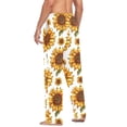 thumbnail image 7 of Sunflower in White Mens Pajama Pants Cotton Elastic Waistband Lounge Sleep Pajama Bottoms Pj with Pocket, 7 of 7
