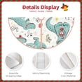 thumbnail image 4 of Kdxio Music Lover Dinosaur Print Christmas Tree Skirt Christmas Xmas Tree Skirts Mat for New Year Holiday Christmas Party Decorations-48", 4 of 7