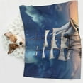 thumbnail image 6 of Yiaed Moonlit Night Sea Sailboat Print Dog Blankets-Cat Blanket Washable for Couch Protection,Puppy Blanket, Soft Plush Reversible Throw Furniture Protector-Large, 6 of 8