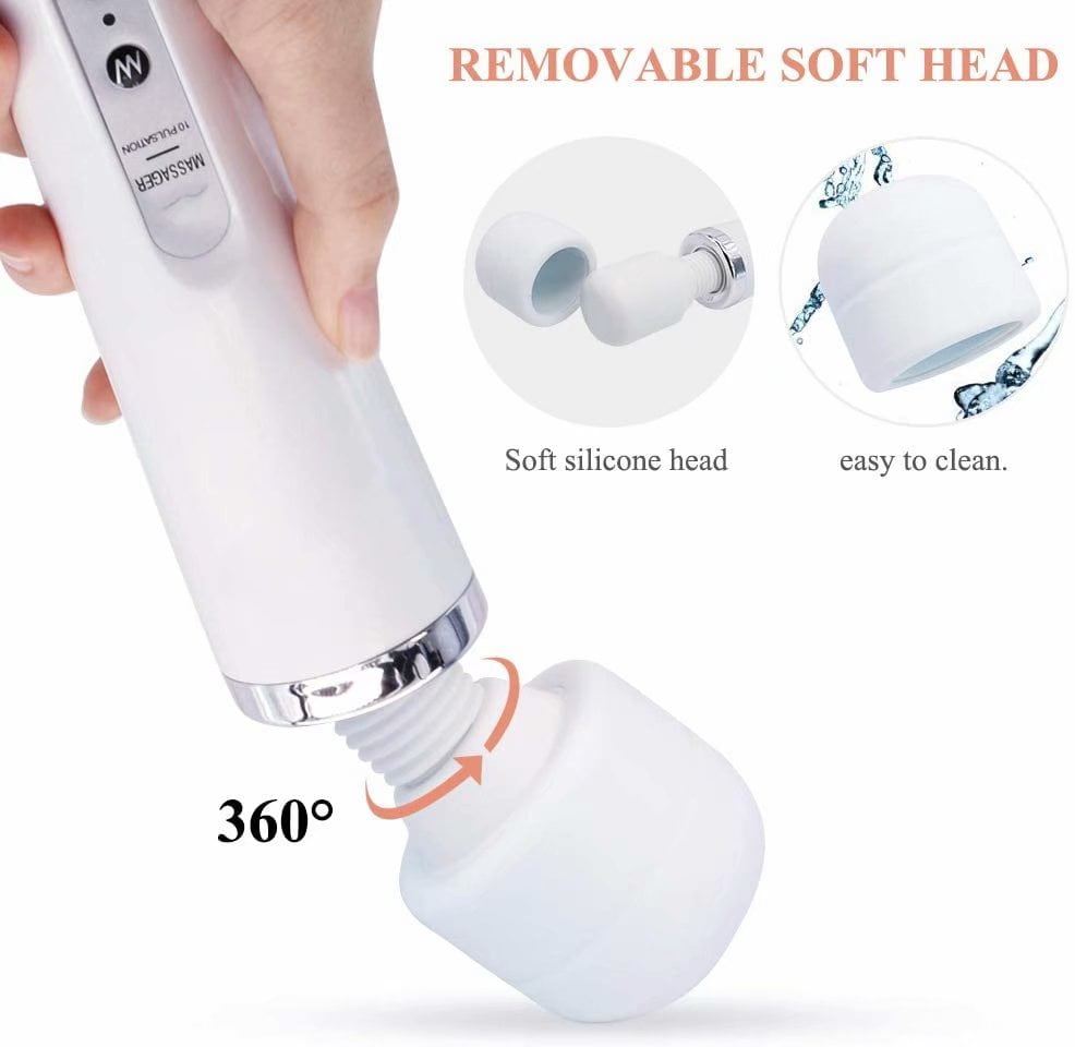 Powerful Personal Wand Massager Quiet Handheld Electric Back Massager With 10 Vibration Modes