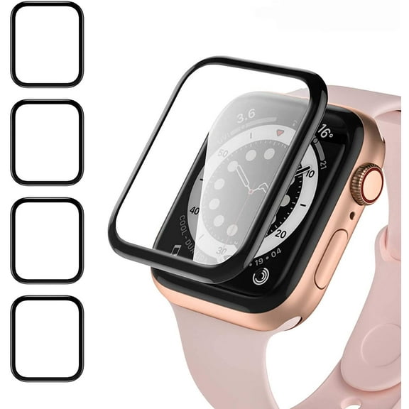 4 Pack Full-Coverage Screen Protector for Apple Watch 44mm Series 6/5, 3D Bubble-Free Anti Scratch HD Screen Protector Compatible with iWatch Serise 4/SE, (44 MM)