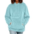 thumbnail image 2 of Sewkxo Cat Pouch Hoodie For Women Kangaroo Pocket Dog Pouch Sweatshirts Pet Carrier Animal Holder Long Sleeve Pullover Tops,Sky Blue XL, 2 of 7