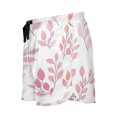 thumbnail image 5 of Women's Soft Sleep Shorts Relaxed Fit Lounge Pajama Bottoms Shorts for Women Pajama for Home and Comfort Pink and Coral Leaves, 5 of 8