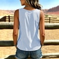 thumbnail image 4 of Women's Striped Round Neck Tank Tops With Side Button Slit Loose Fit Casual Pullover Tops For Daily Travel And Work, 4 of 6
