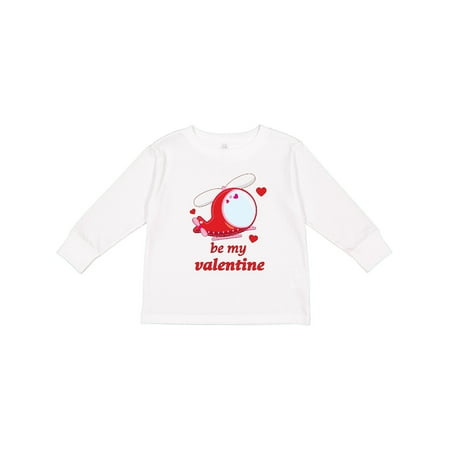 

Inktastic Be My Valentine- Helicopter Boys or Girls Long Sleeve Toddler T-Shirt
