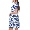 thumbnail image 2 of Vsdgher Baleine pour Femmes Été 2025 Décontracté Robes Midi Maxi Légères Manches Courtes Col Rond Robe de Plage, 2 of 6