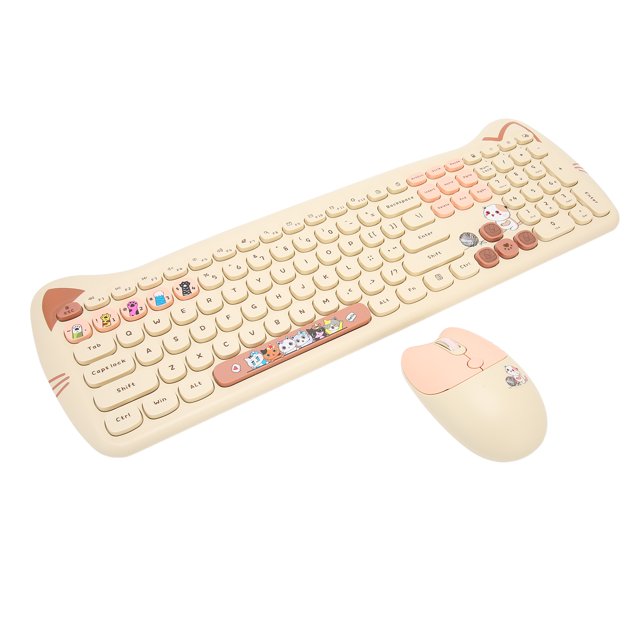 Juego de teclado inalámbrico teclas redondas receptor USB teclado ratón combo inalámbrico para oficina ANGGREK Otros