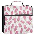 thumbnail image 5 of FORMRS Zipper Binder with Shoulder Strap 2-inch Ring 500 Sheet Capacity File Bag, Pink Popsicle Pattern, 5 of 5