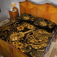 thumbnail image 4 of Hawaii Ukulele Duvet cover Polynesian Pattern Gold Version LT01, 4 of 5