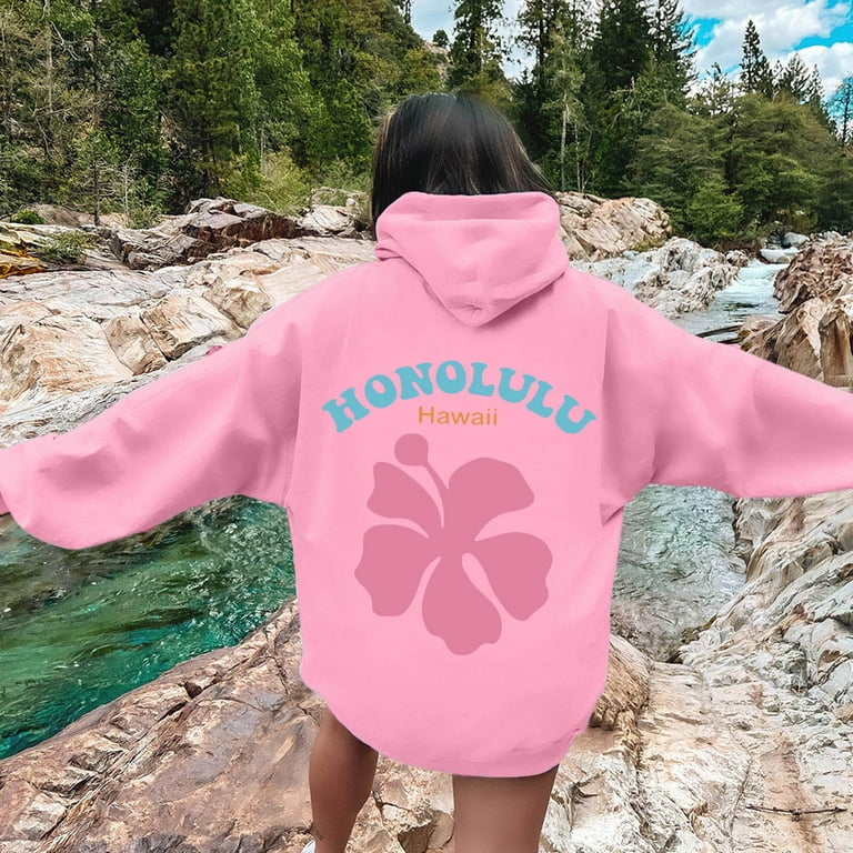 Pink Palm Puff Hoodies Beach Green Zip Up Hoodie Y2k Graphic Hoodies Women Oversized Hoodie Women Gym Womens Lightweight Hoodies Zip Up for Summer Oversized Sweatshirt for Women Zip Up Walmart