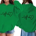 thumbnail image 5 of CPNG Girls Hoodies Tops Heart Print Long Sleeve Hooded Sweatshirts with Front Pocket Kids Loose Fit Daily Pullover Sweatshirt, 5 of 5