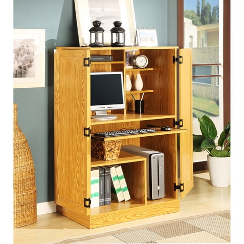 3 Hideaway Oak Computer Armoire