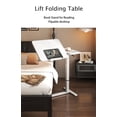 thumbnail image 5 of Mobile White Laptop Stand Overbed Table with Height Adjustable Tray Rolling Design for Sofa and Bed Convenience, 5 of 11