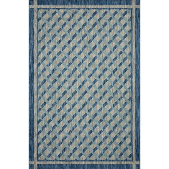 Loloi Isle Power Loomed Ie-07 Blue / Grey 9'-2" X 12'-1" Rectangle