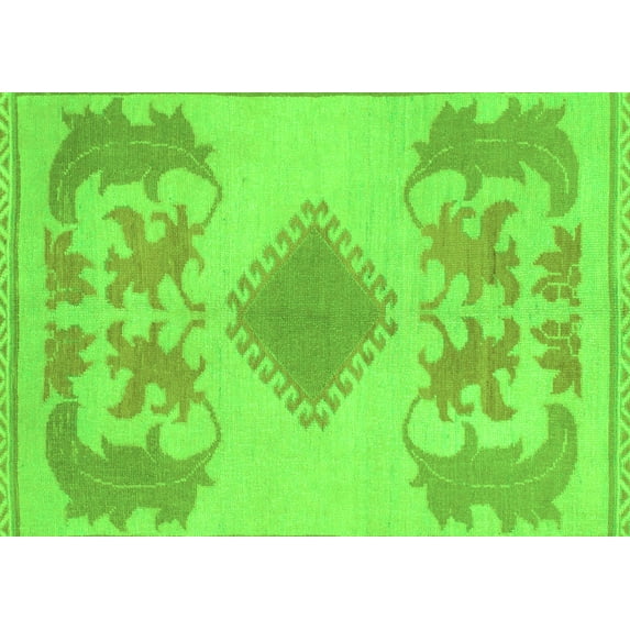 Ahgly Company Indoor Rectangle Abstract Green Modern Area Rugs, 8' x 10'