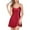 Wine, variant on Dyfzdhu Nightgowns for Women V Neck Satin Slim Spaghetti Strap Sleep Dress Silky Sleepwear Babydoll Chemise
