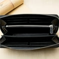 thumbnail image 4 of maskred Pattern Men Wallet Leather Long Wallet Purse with Zipper Closure Blue, 4 of 5