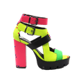 thumbnail image 1 of Cape Robbin Shoes Titan Neon Platform Heeled Buckle Wrapped Fashion Sandals (10, Neon), 1 of 3