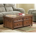 thumbnail image 2 of Signature Design by Ashley Woodboro Traditional Rectangular Lift Top Coffee Table with 4 Drawers and Casters For Movement, Dark Brown, 2 of 9