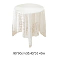 thumbnail image 2 of A 90Cm White Lace Tablecloth With Embroidery, Round Table Cover For Dining Room Party, Elegant Formal Dinner Decor, 2 of 7