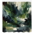 thumbnail image 4 of Ambesonne Dark Green Shower Curtain, Deep Nature Abstract Art, 69"Wx75"L, Blue Grey and Eggshell, 4 of 4