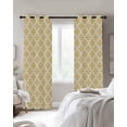 thumbnail image 3 of Yellow Morocco Blackout Curtains 84 Inches Length, Farm Country Moroccan Geometric Plaid Window Treatment Thermal Insulated Drapes for Bedroom Living Room 2 Panels 84x84 Inches, 3 of 8