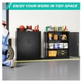 thumbnail image 2 of 36 inch Metal Storage Cabinet with Doors and Shelves,Small Garage Storage Cabinet with Lock,Black Metal Cabinets with Locking Doors for Home,Office,Short Garage Cabinets, 2 of 7